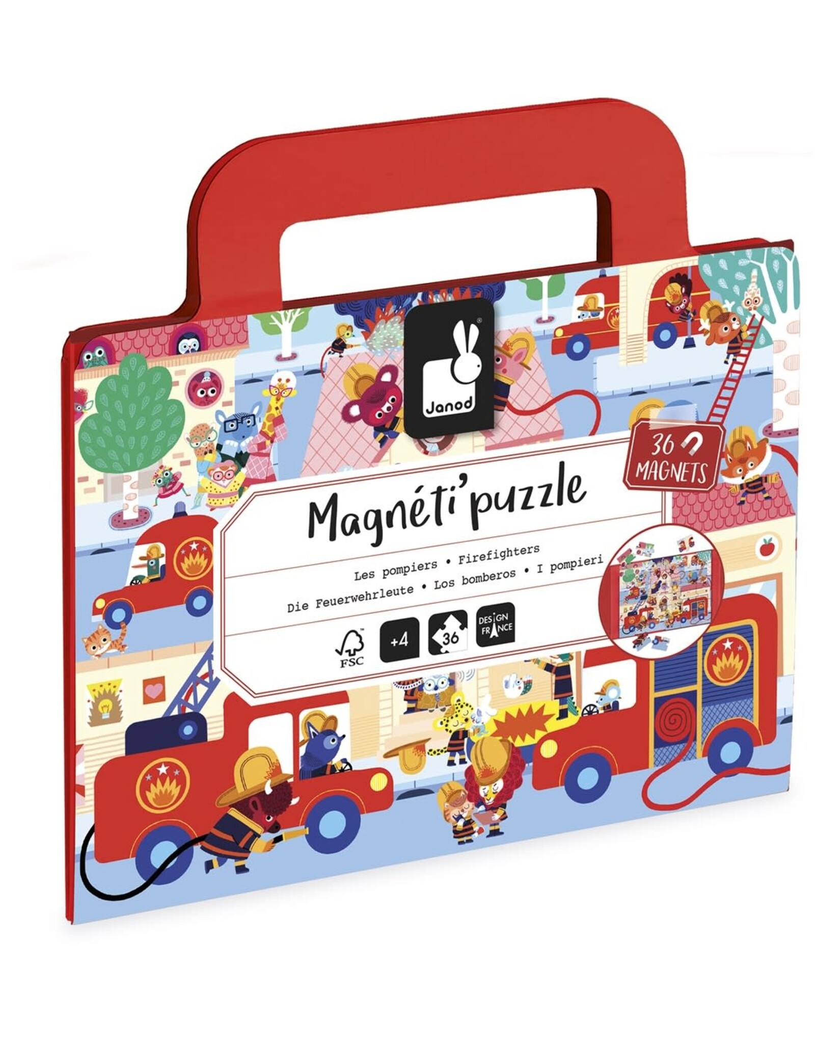 Janod Magnetipuzzel Brandweer