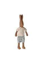 Maileg Rabbit Chocolate Brown - Striped Blouse and Shorts