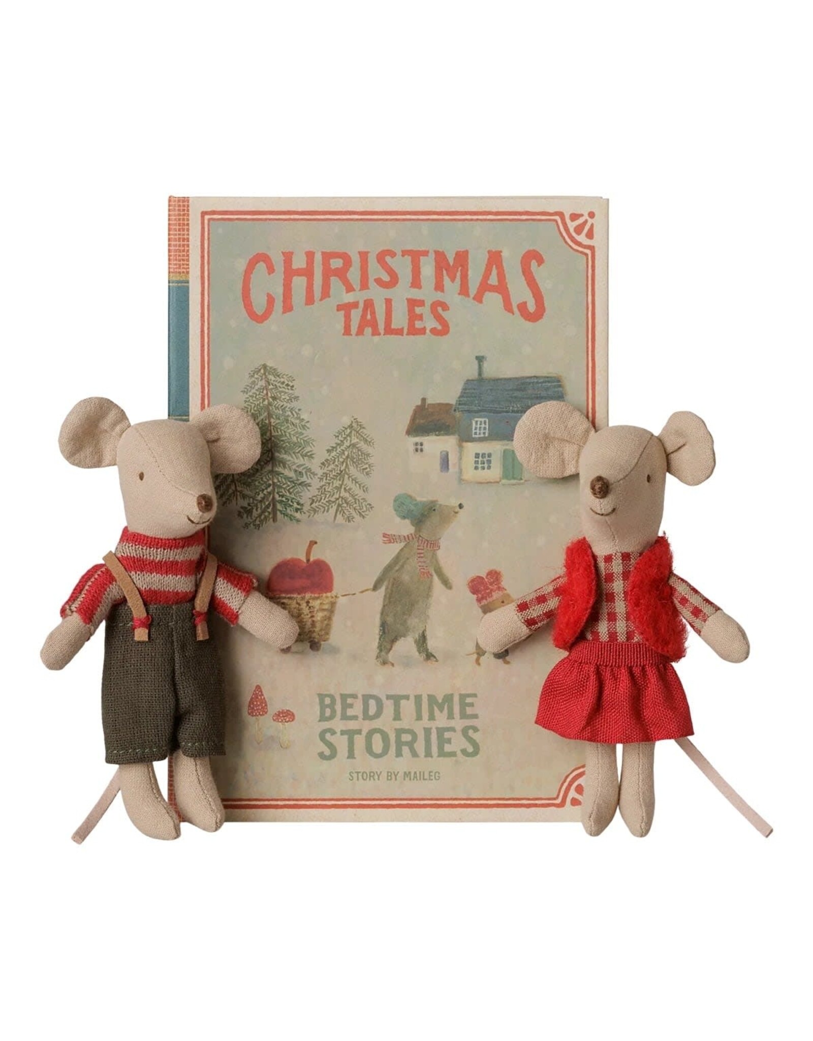 Maileg Christmas Twin Mice - Little Sister and Brother in Book