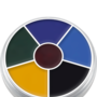 Cream color circle, black eyes 2