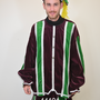 Pieten kostuum aubergine/groen XL