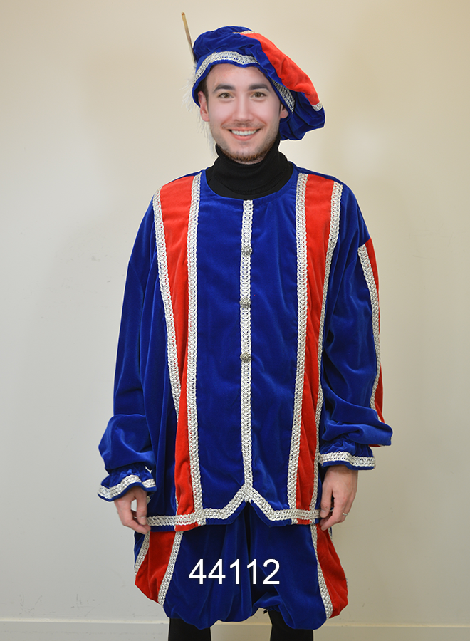 Pieten kostuum Rood/Blauw XL