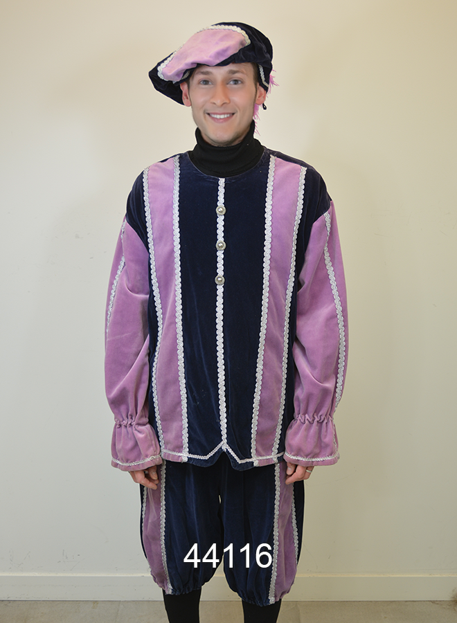 Pieten kostuum Lila Blauw XL