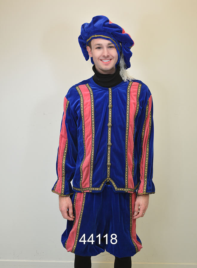 Pieten kostuum Roze Blauw M
