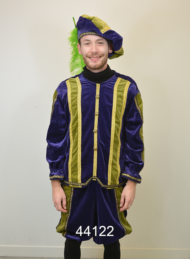 Pieten kostuum Blauw/Mosgroen M