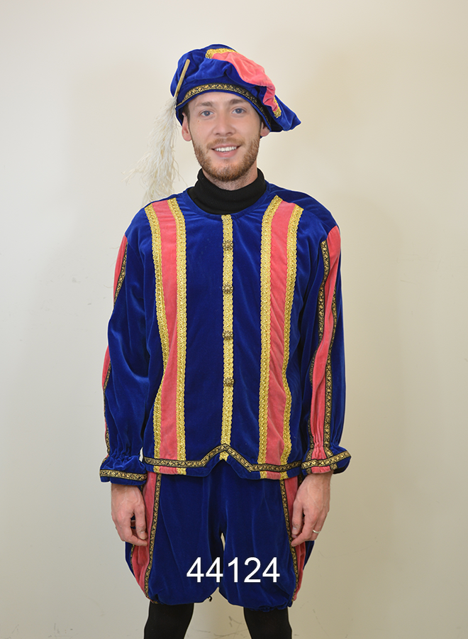 Pieten kostuum Blauw/Roze M