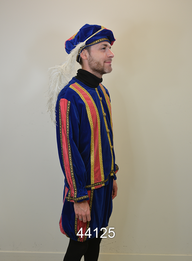 Pieten kostuum Blauw/Roze M