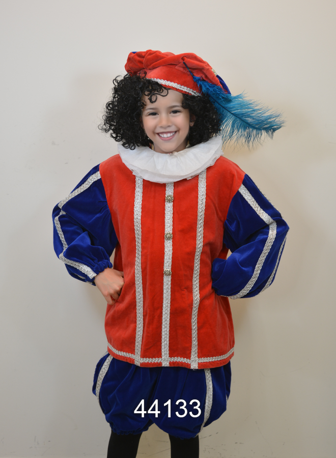 Pieten kostuum Rood/Blauw S