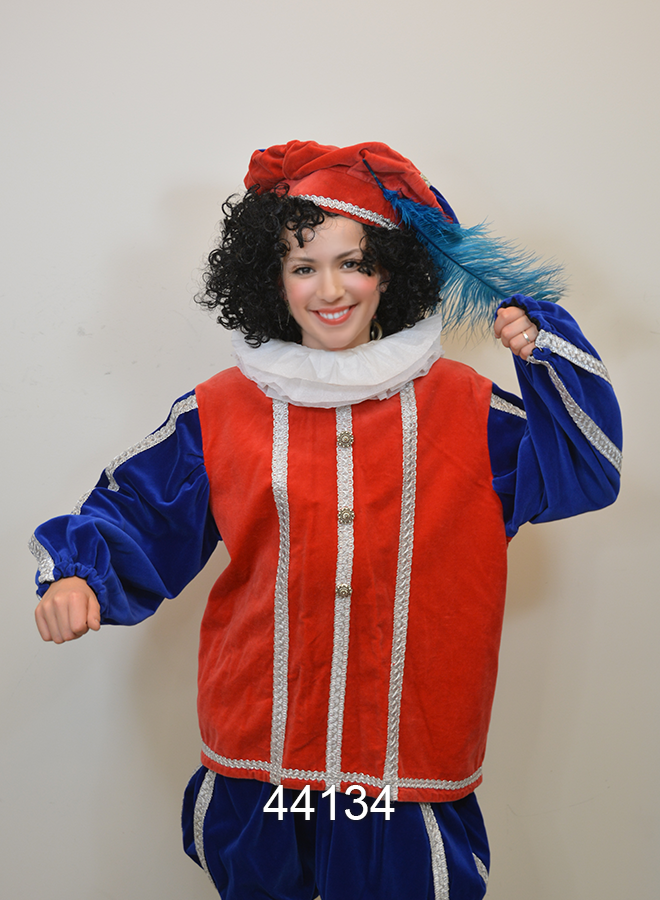 Pieten kostuum Rood/Blauw S