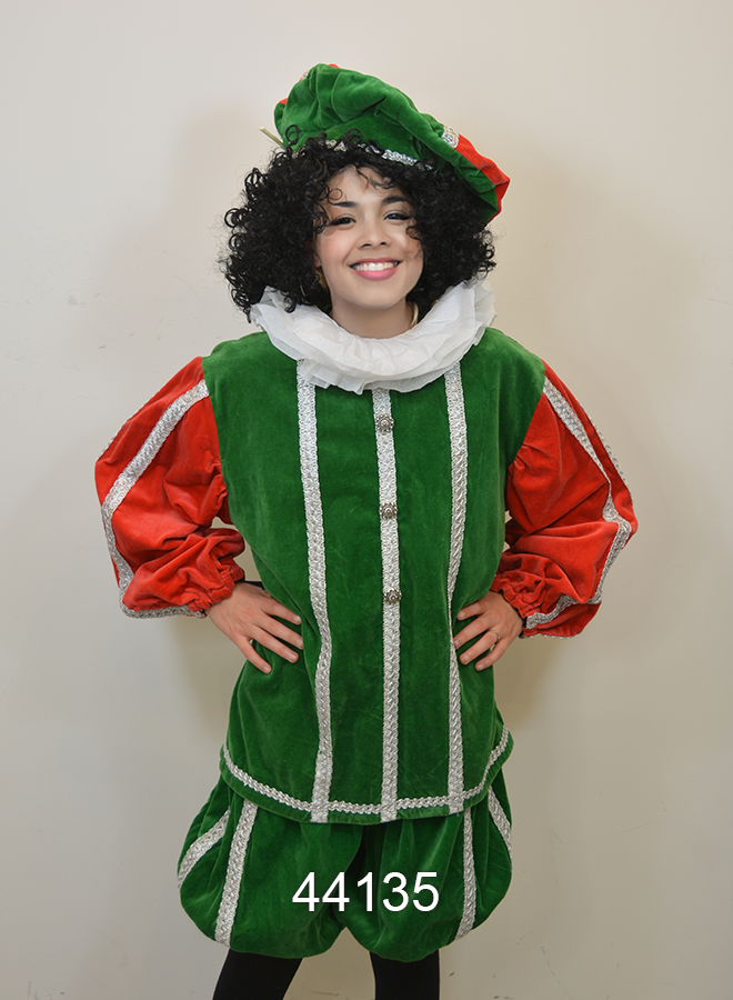 Pieten kostuum Rood/Groen S