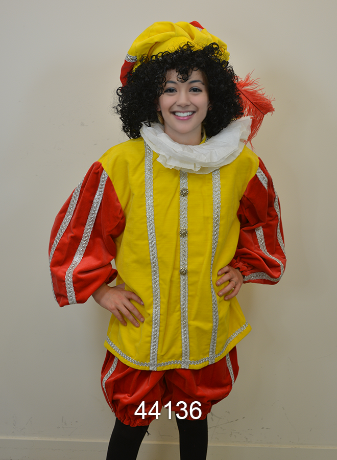 Pieten kostuum Geel/Rood S