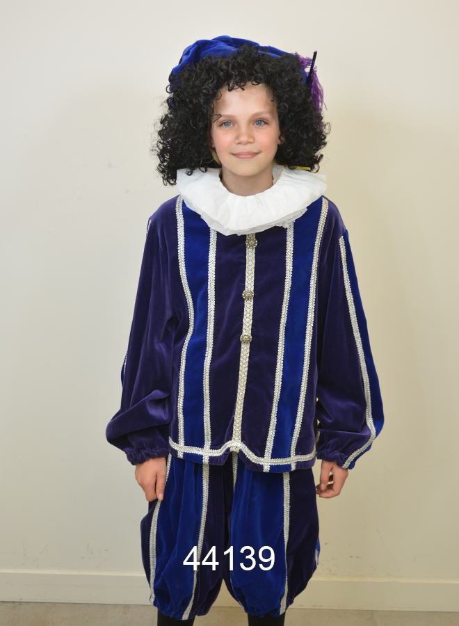 Pieten kostuum Paars/Blauw M