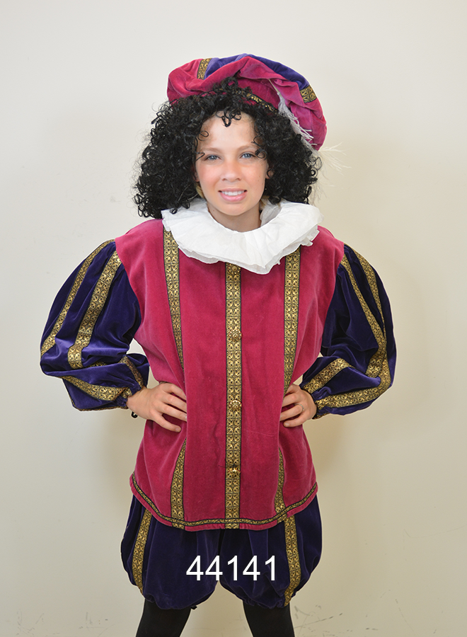 Pieten kostuum Fuchsia/Paars/ M