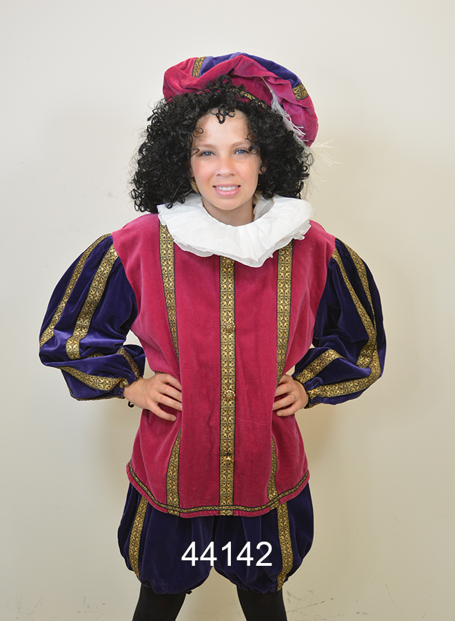 Pieten kostuum Fuchsia/Paars/ M