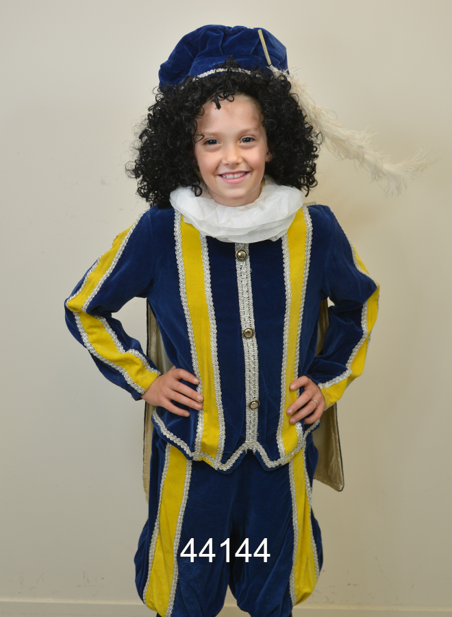 Pieten kostuum Blauw/Geel XS