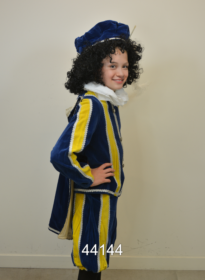 Pieten kostuum Blauw/Geel XS