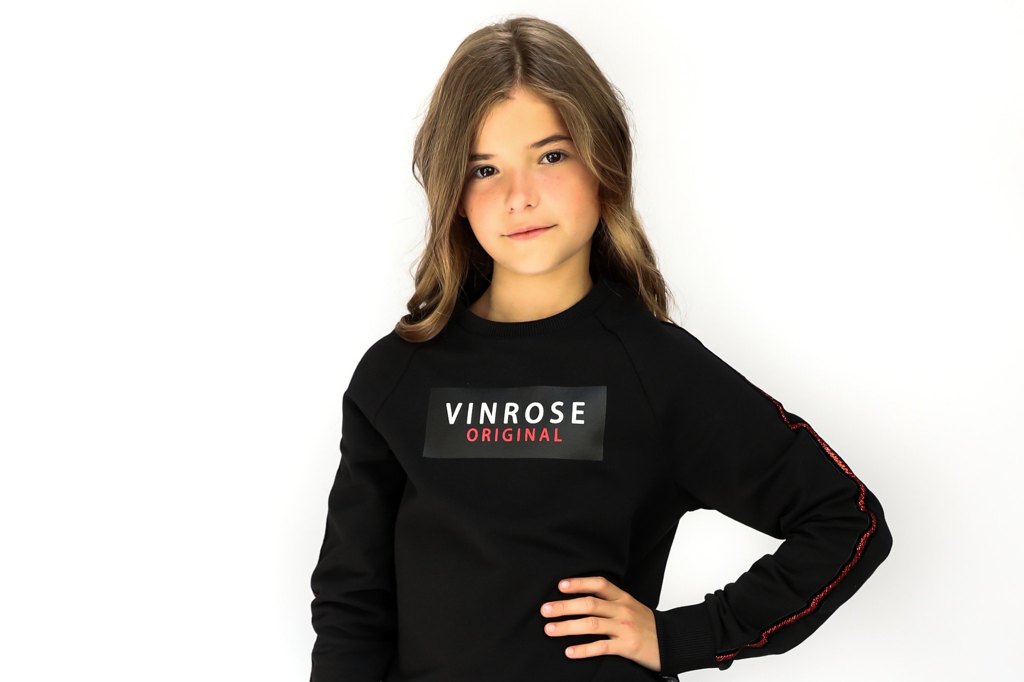 Vinrose Meisjes sweater - Zwart