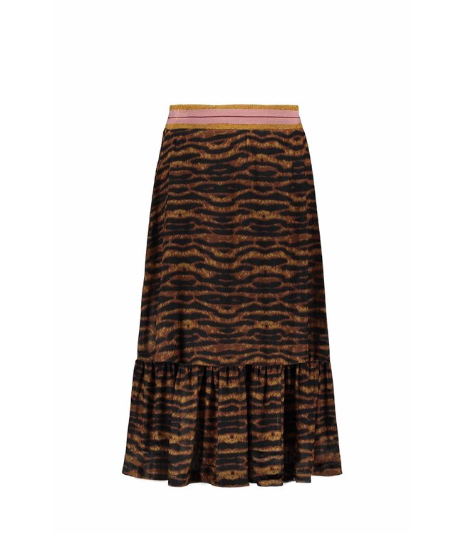 Like Flo Meisjes rok - AOP mesh lang - Camel