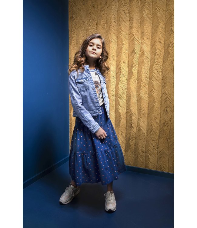 B.Nosy Meisjes rok midi - Stoere stippen en gesmokte boord - Tough stippen