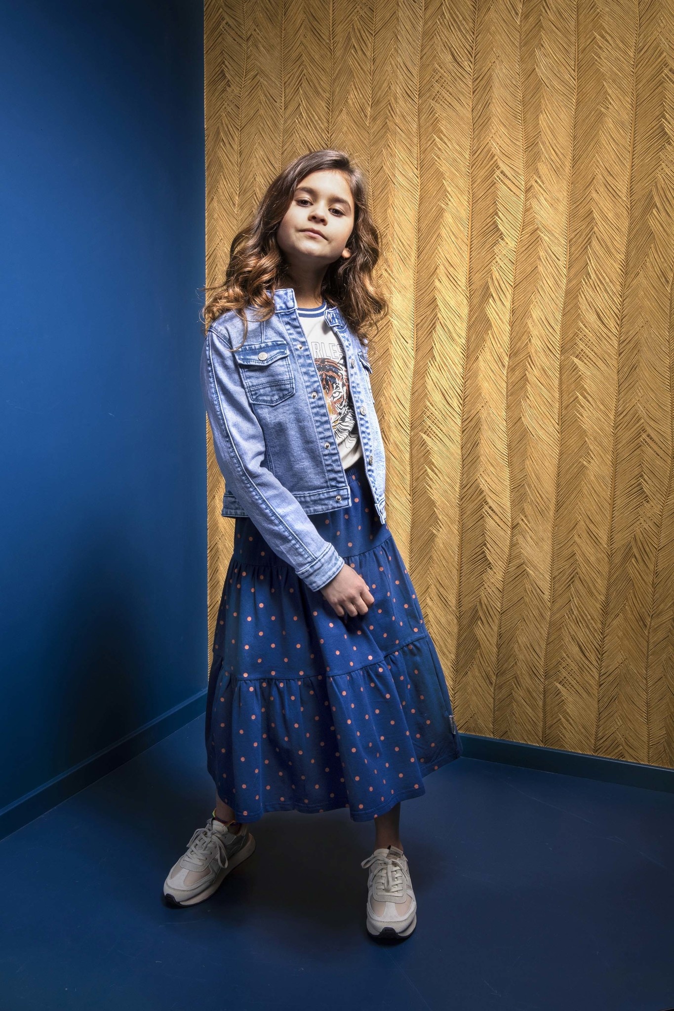 B.Nosy Meisjes rok midi - Stoere stippen en gesmokte boord - Tough stippen B.Nosy Meisjes rok midi - Stoere stippen en gesmokte boord - Tough stippen