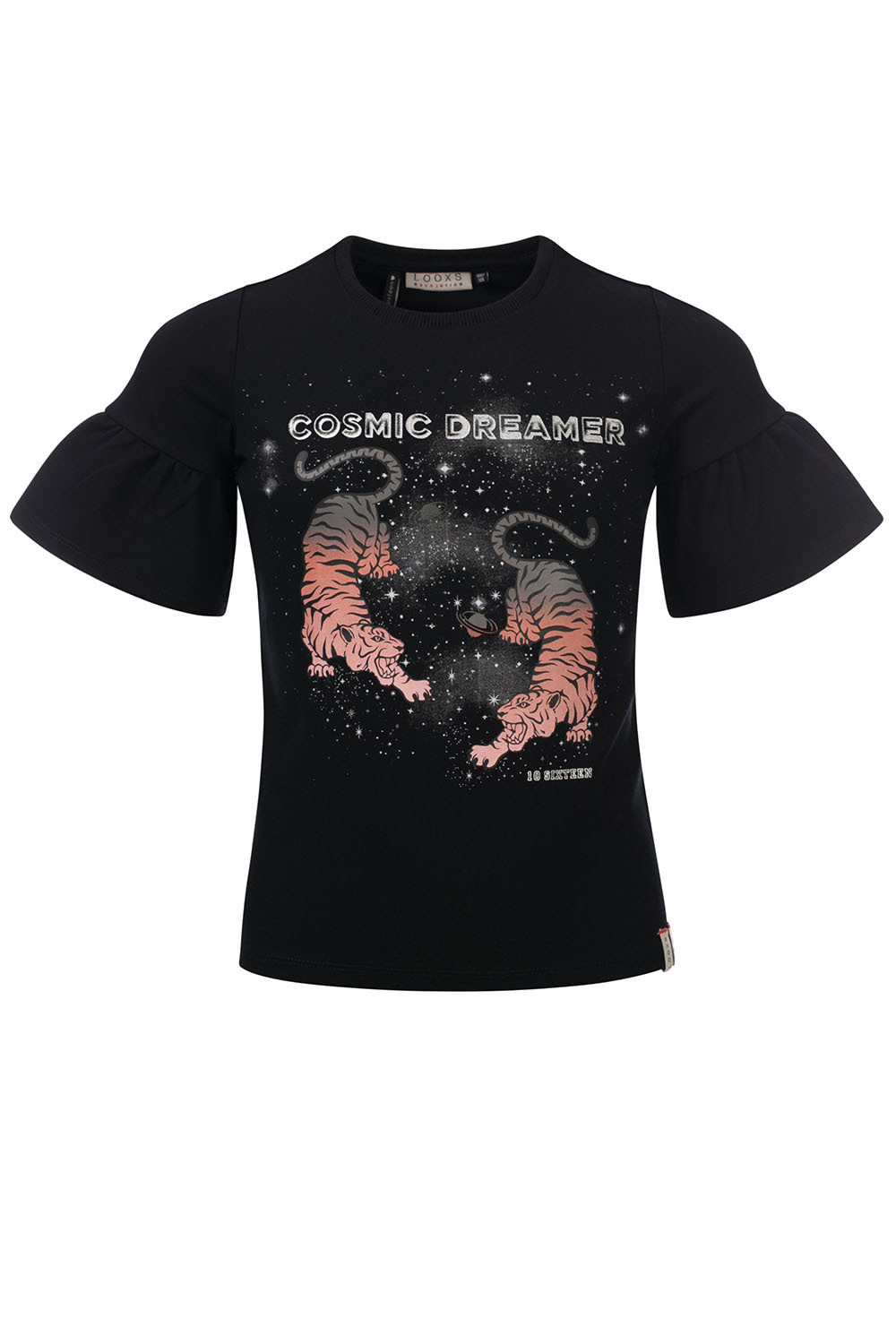 LOOXS 10sixteen Meisjes t-shirt fancy - Zwart LOOXS 10sixteen Meisjes t-shirt fancy - Zwart