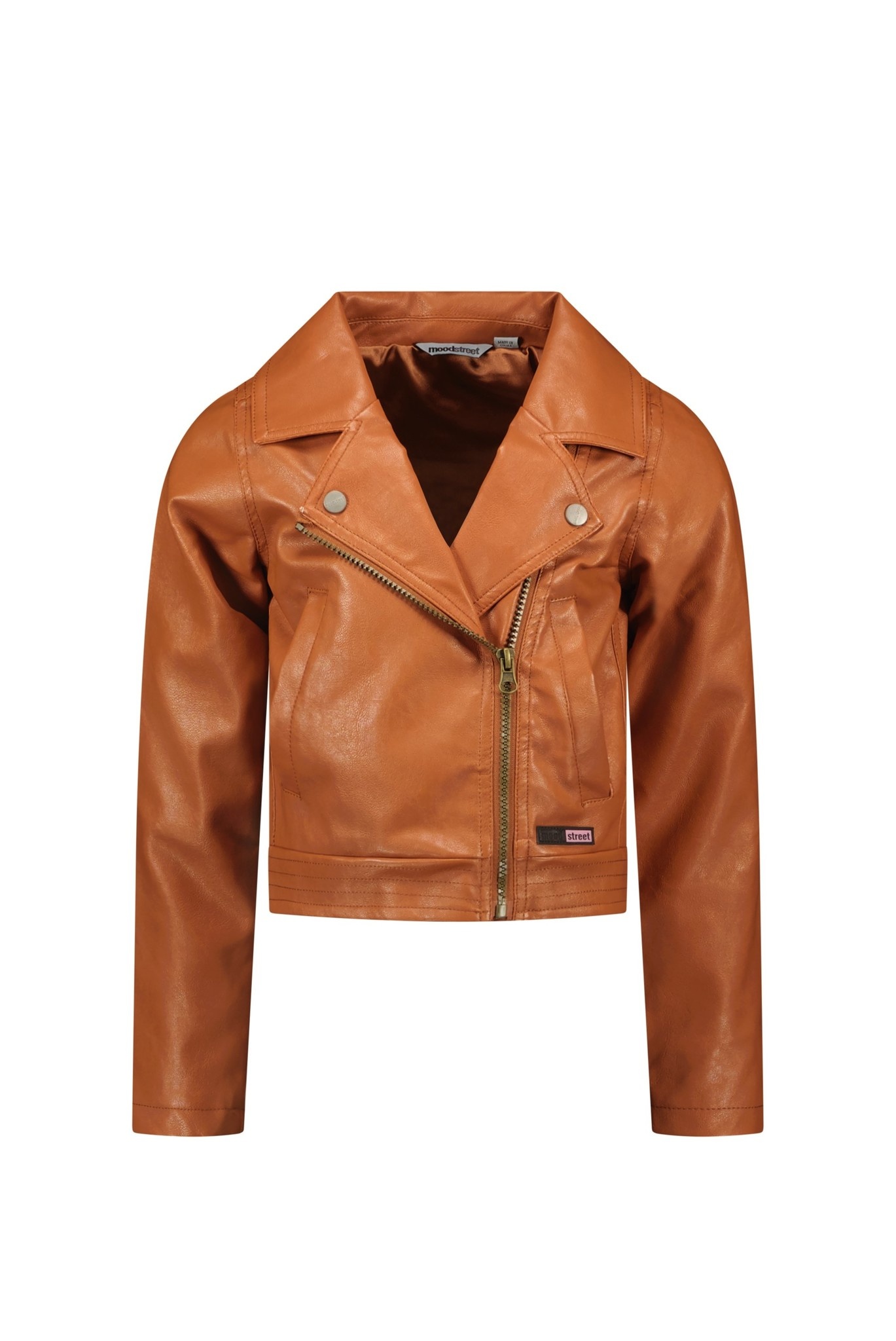 Moodstreet Meisjes biker jasje PU - Terra Moodstreet Meisjes biker jasje PU - Terra