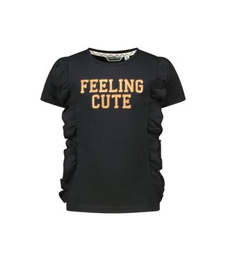 Moodstreet Meisjes t-shirt Frills - Zwart