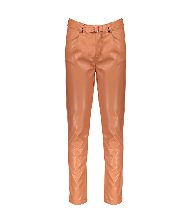 NoBell Meisjes broek PU + riem - Sylver - Soft Copper