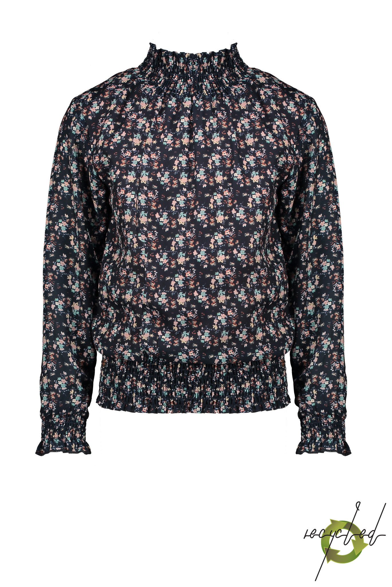 NoNo Meisjes blouse - Tipi - Marine blauw