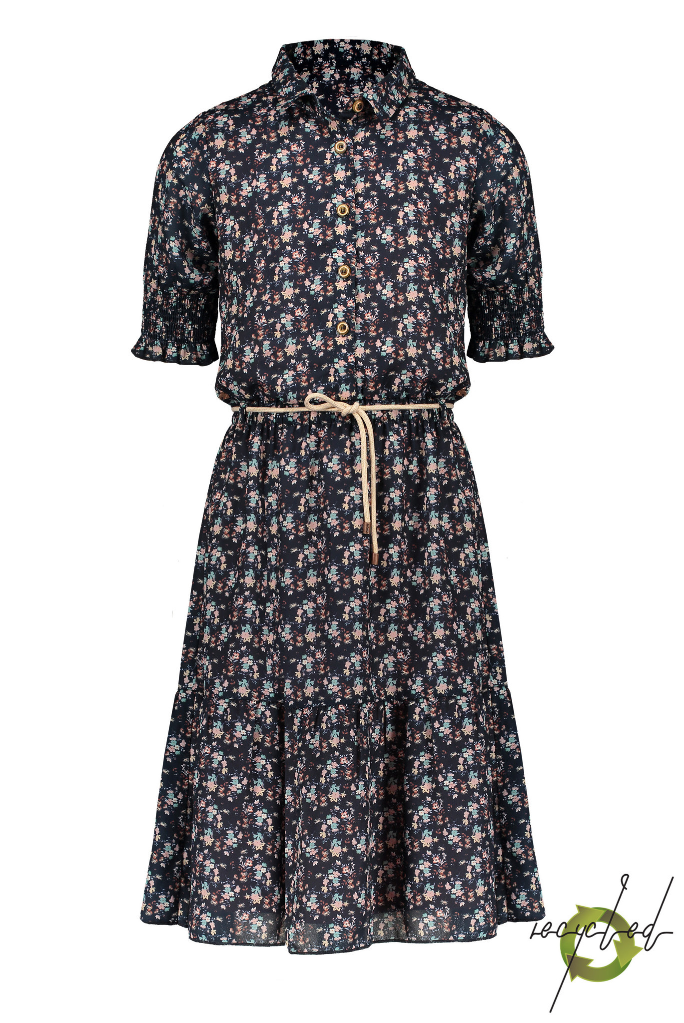 NoNo Meisjes jurk lang - Miron - Marine blauw NoNo Meisjes jurk lang - Miron - Marine blauw