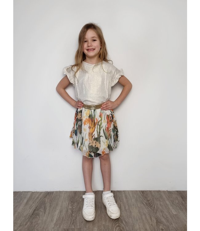 Like Flo Meisjes plooirok AOP - Leaf