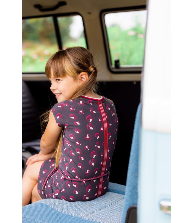 Quapi Meisjes jurk - Maaike - AOP grijs animal