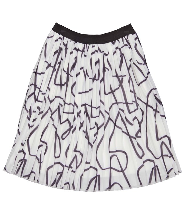 LEVV Meisjes rok - Tina - AOP Wit grijs gestreept