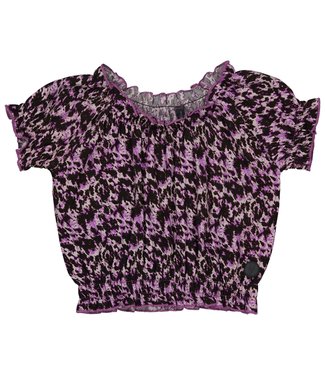 LEVV Little Meisjes blouse - Venice - AOP Lila abstract