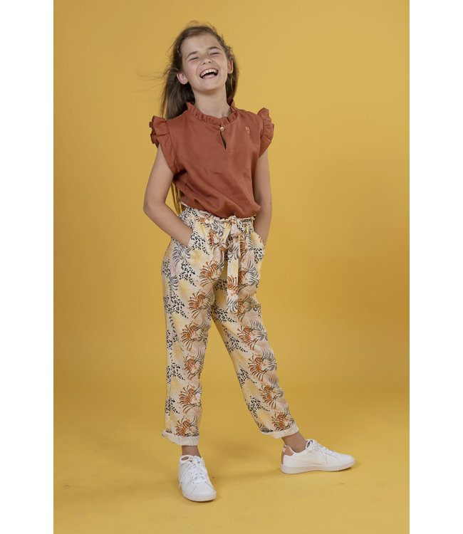 KIEstone Meisjes broek - Tropical bloemen