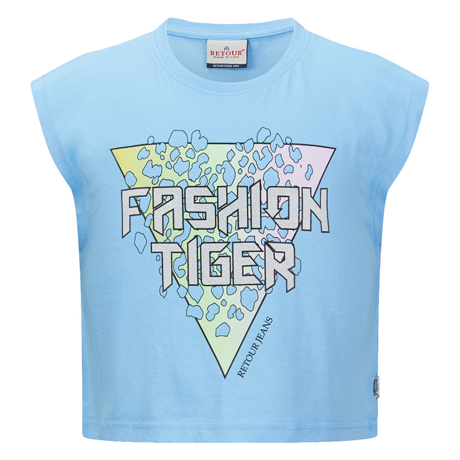 Retour Jeans Meisjes t-shirt - Nina - Gebleekt Blauw Retour Jeans Meisjes t-shirt - Nina - Gebleekt Blauw