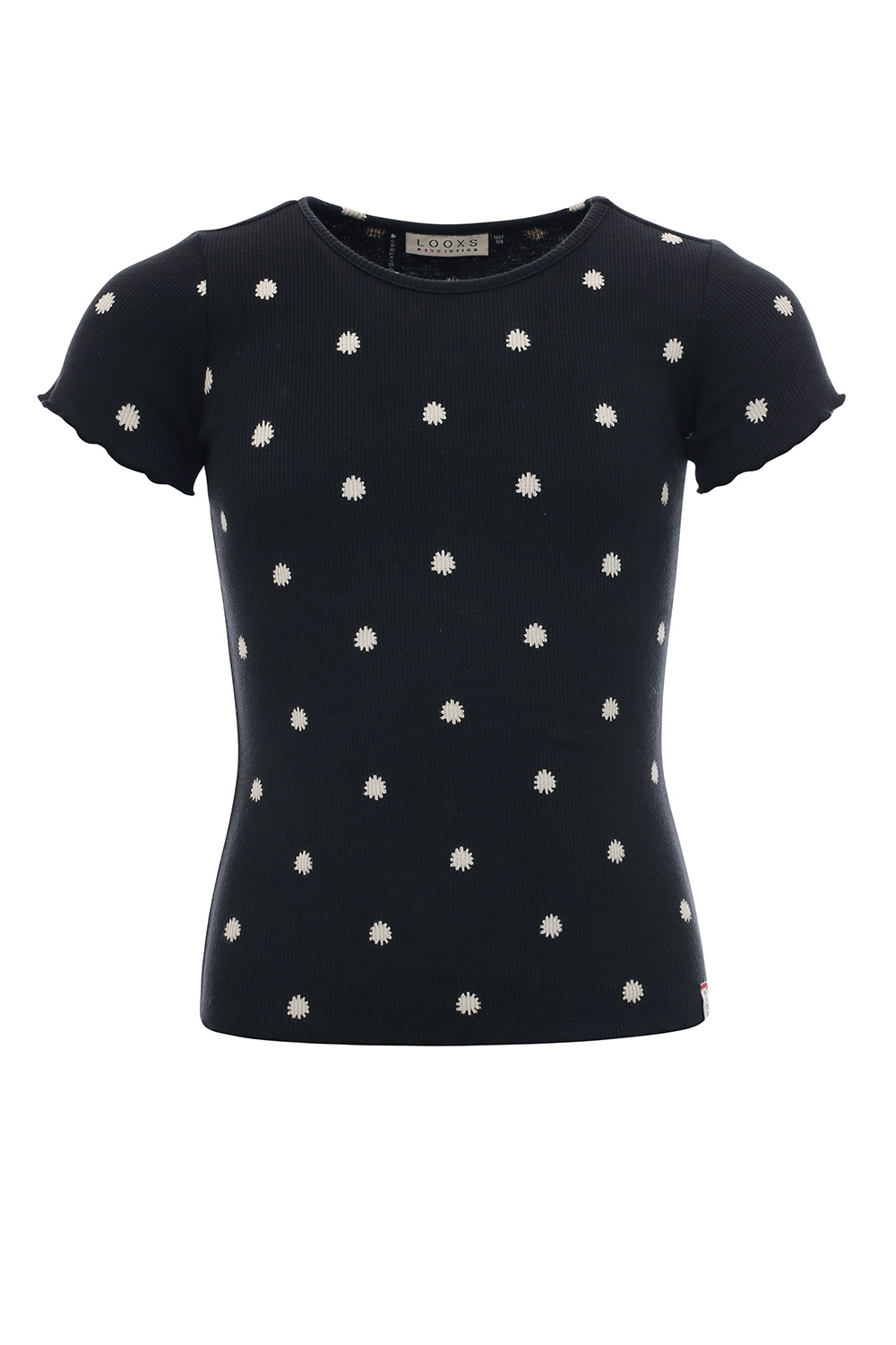 LOOXS 10sixteen Meisjes t-shirt rib - Zwart LOOXS 10sixteen Meisjes t-shirt rib - Zwart