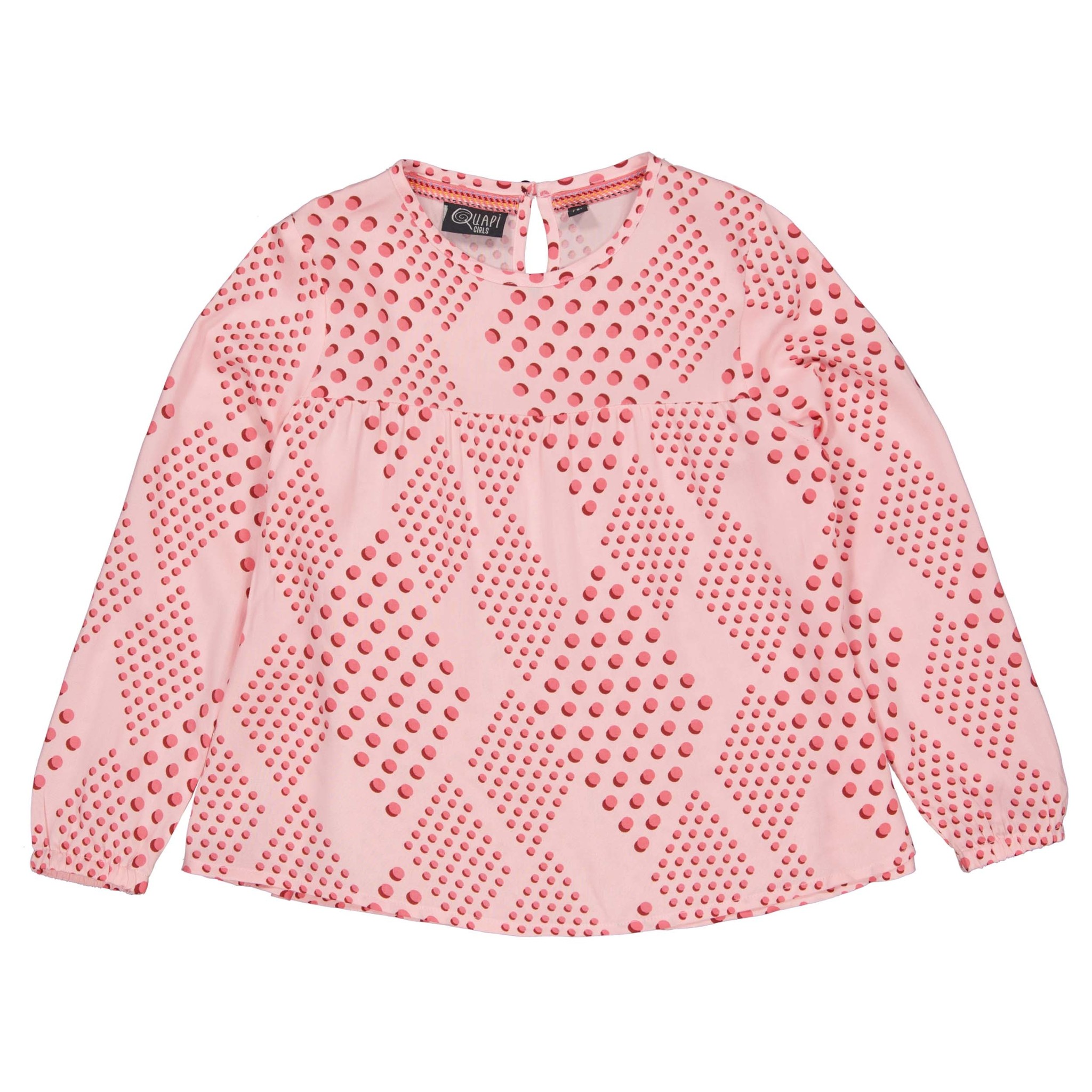 Quapi Meisjes blouse - Mare - AOP roze koraal stippen afbeelding