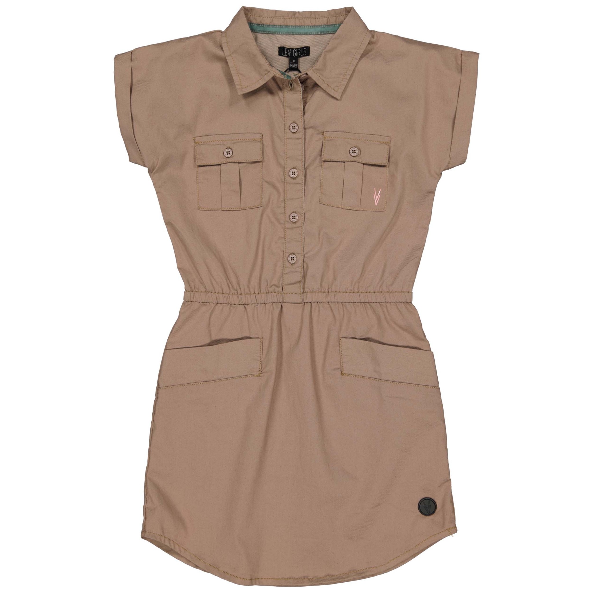 LEVV Meisjes jurk - Tamara - Khaki groen LEVV Meisjes jurk - Tamara - Khaki groen