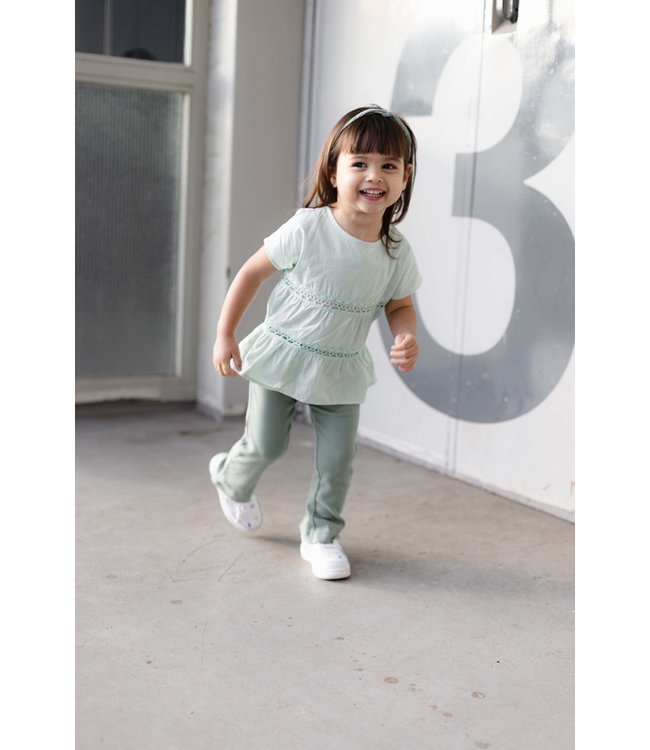 LEVV Little Meisjes t-shirt - Veerne - Mint groen