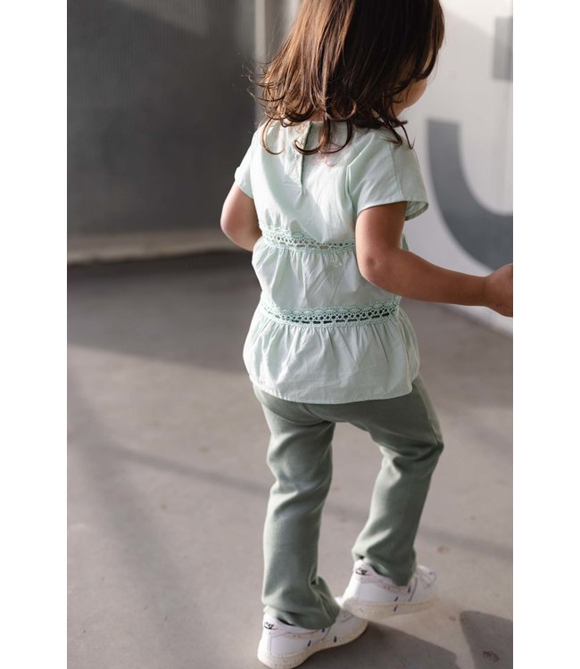 LEVV Little Meisjes t-shirt - Veerne - Mint groen