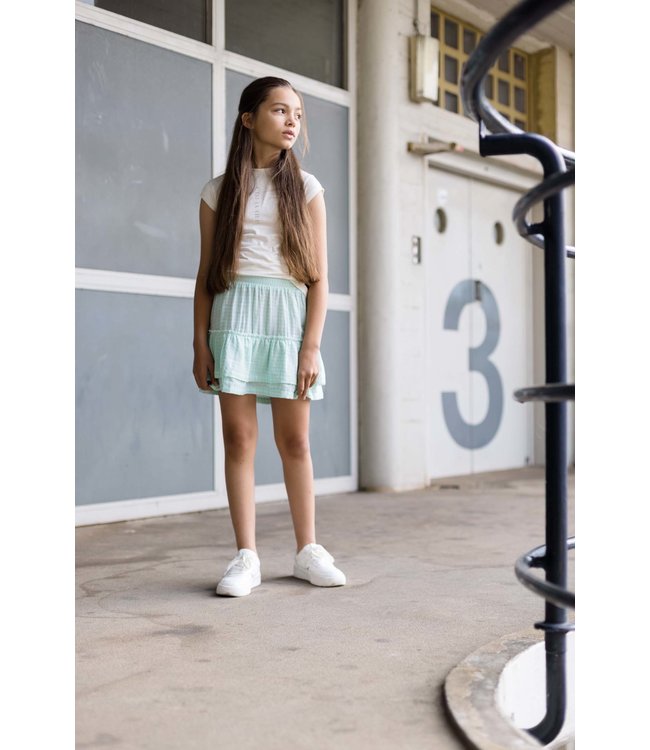 LEVV Meisjes rok - Tica - AOP Mint groen geruit