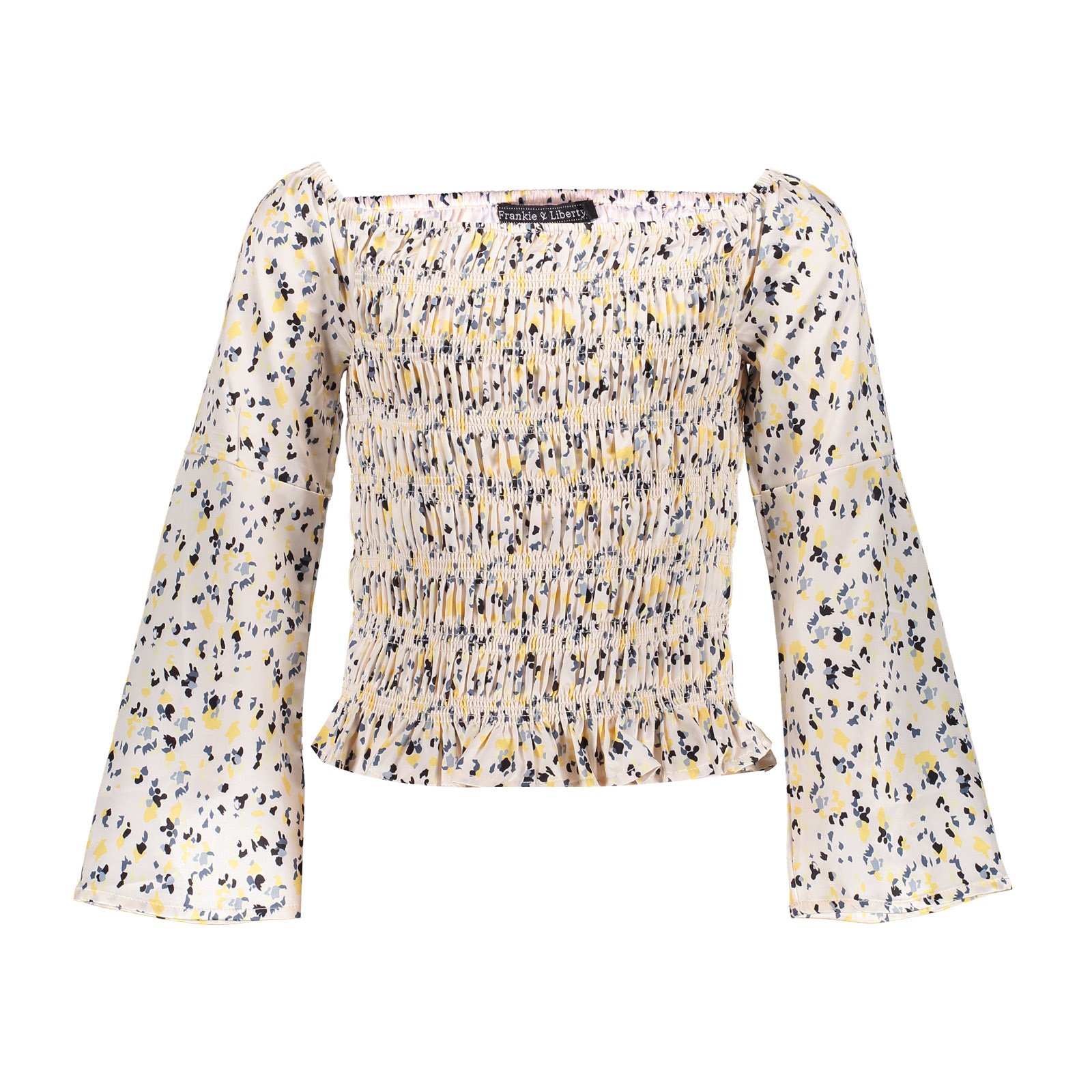 Frankie & Liberty Meisjes blouse - Caia - Print wit/zacht geel