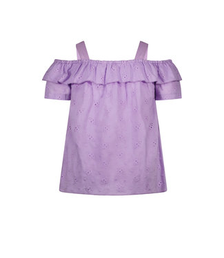 Moodstreet Meisjes blouse broderie - Lilac