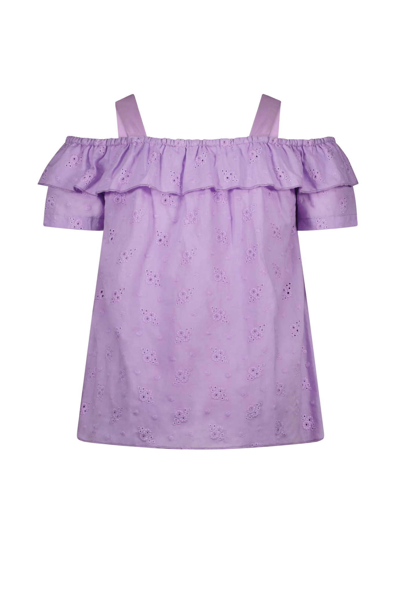 Moodstreet Meisjes blouse broderie - Lilac Moodstreet Meisjes blouse broderie - Lilac