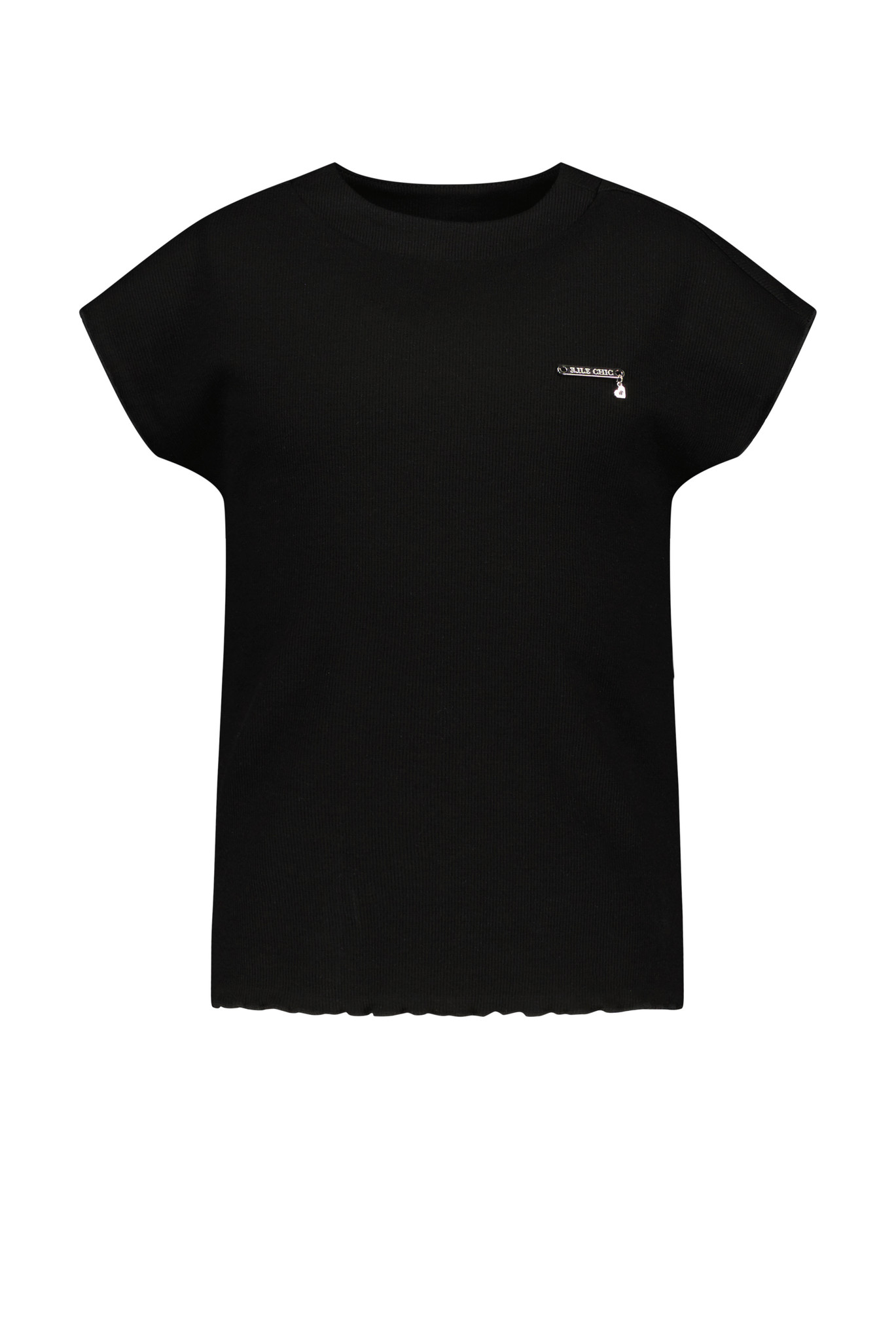 ELLE Chic Meisjes rib t-shirt Nila - Zwart