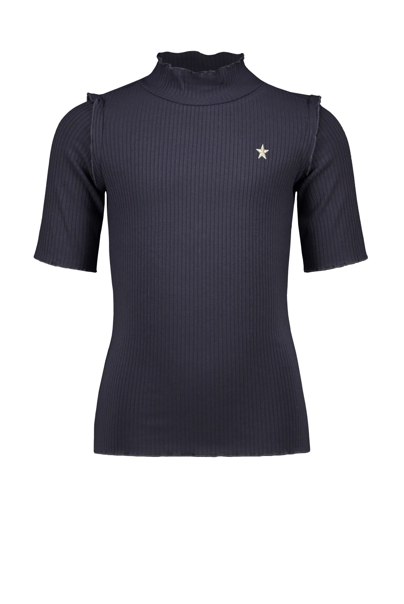 Like Flo Meisjes rib shirt met col - Marine blauw Like Flo Meisjes rib shirt met col - Marine blauw