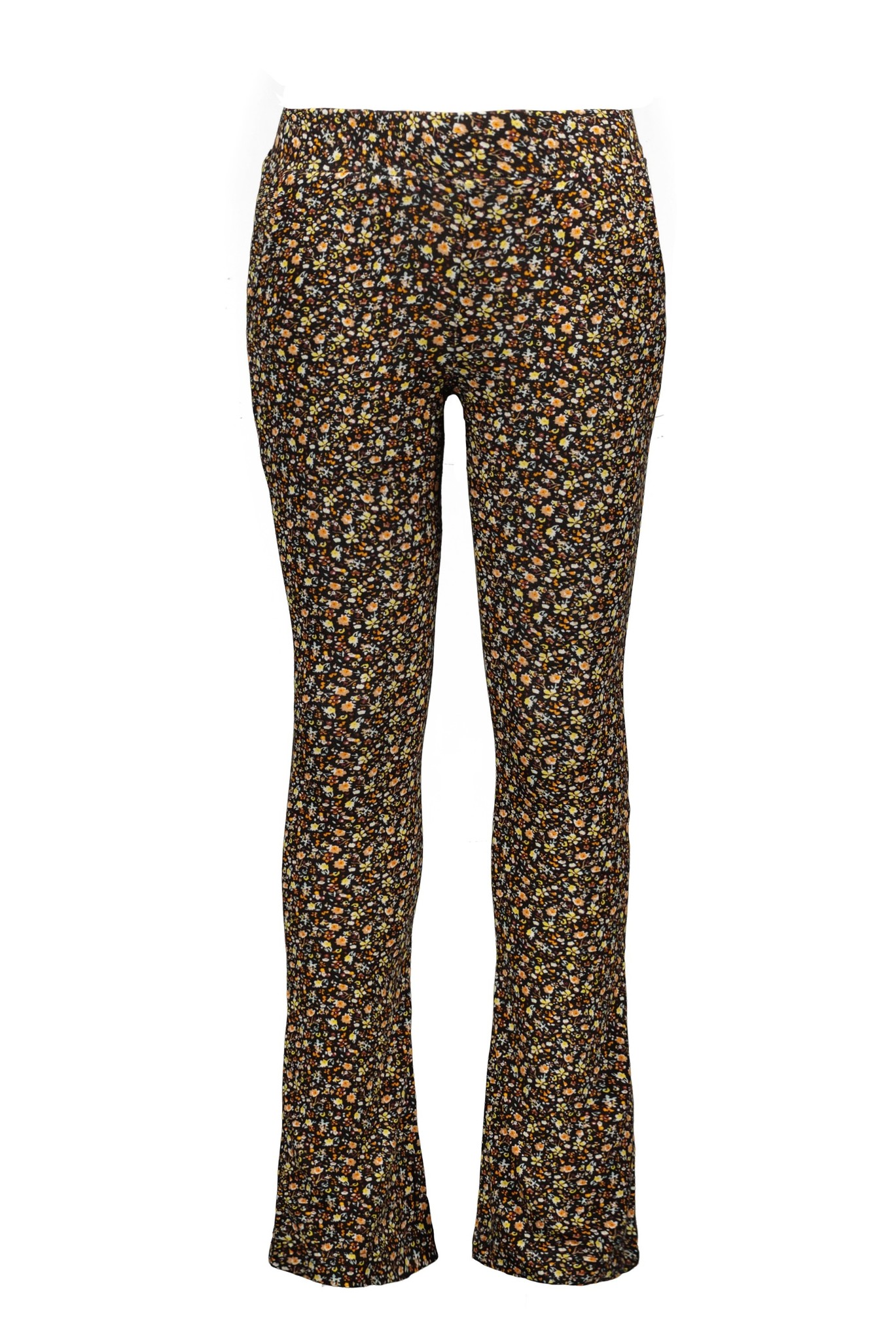 Like Flo Meisjes flair broek - Zwart bloemen Like Flo Meisjes flair broek - Zwart bloemen