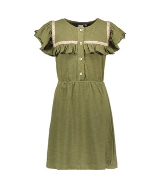 Like Flo Meisjes jurk fancy ruffel - Olive