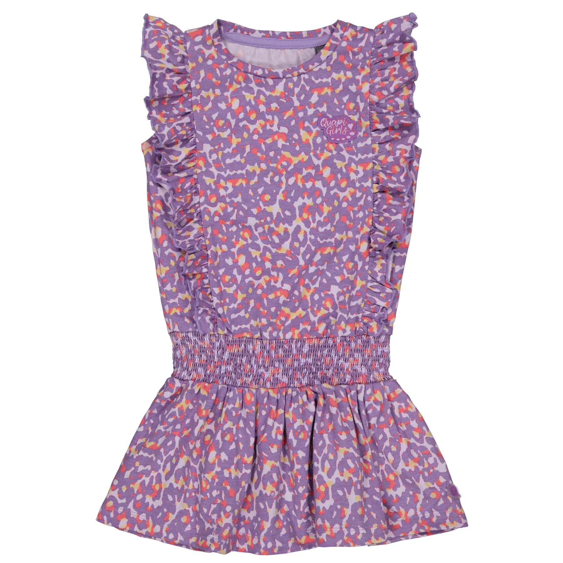 Quapi Meisjes jurk Kaatje - Lilac Animal AOP